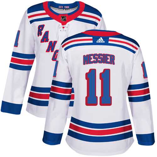 Women's Adidas New York Rangers #11 Mark Messier White Road Authentic Stitched NHL Jersey