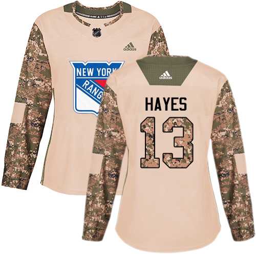 Women's Adidas New York Rangers #13 Kevin Hayes Camo Authentic 2017 Veterans Day Stitched NHL Jersey