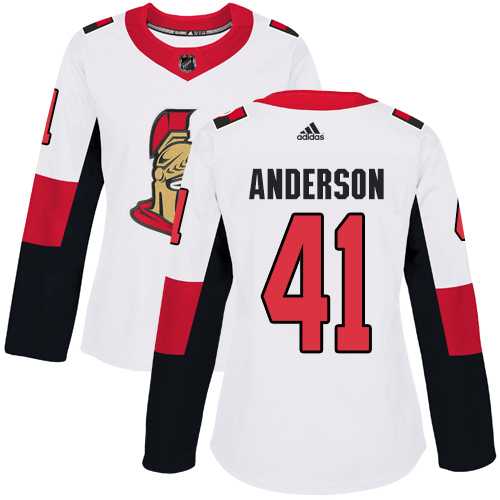Women's Adidas Ottawa Senators #41 Craig Anderson White Road Authentic Stitched NHL Jersey Women's Adidas Ottawa Senators #41 Craig Anderson White Road Authentic Stitched NHL Jersey