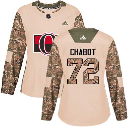 Women's Adidas Ottawa Senators #72 Thomas Chabot Camo Authentic 2017 Veterans Day Stitched NHL Jersey