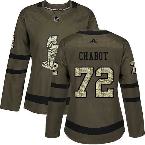 Women's Adidas Ottawa Senators #72 Thomas Chabot Green Salute to Service Stitched NHL Jersey