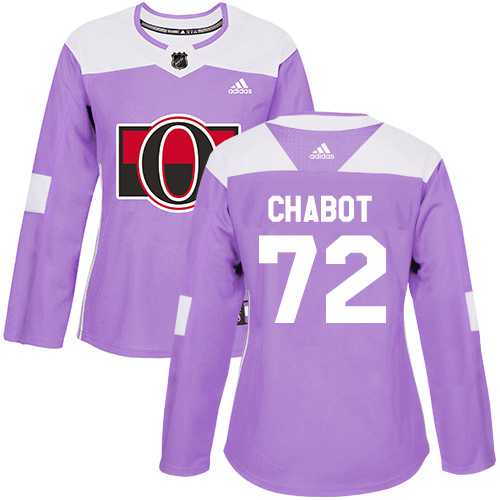 Women's Adidas Ottawa Senators #72 Thomas Chabot Purple Authentic Fights Cancer Stitched NHL Jersey