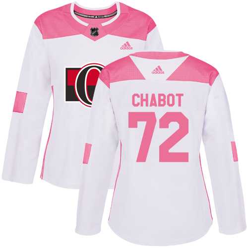 Women's Adidas Ottawa Senators #72 Thomas Chabot White Pink Authentic Fashion Stitched NHL Jersey