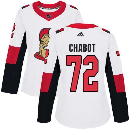 Women's Adidas Ottawa Senators #72 Thomas Chabot White Road Authentic Stitched NHL Jersey