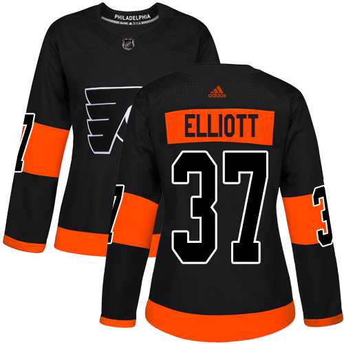 Women's Adidas Philadelphia Flyers #37 Brian Elliott Black Alternate Authentic Stitched NHL Jersey