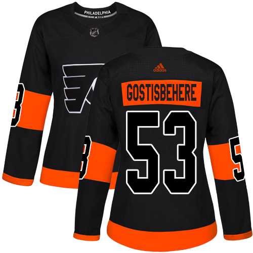 Women's Adidas Philadelphia Flyers #53 Shayne Gostisbehere Black Alternate Authentic Stitched NHL Jersey
