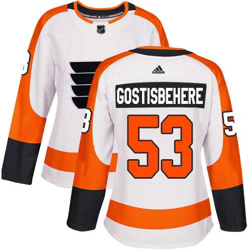 Women's Adidas Philadelphia Flyers #53 Shayne Gostisbehere White Road Authentic Stitched NHL Jersey