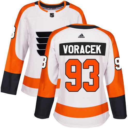 Women's Adidas Philadelphia Flyers #93 Jakub Voracek White Road Authentic Stitched NHL Jersey