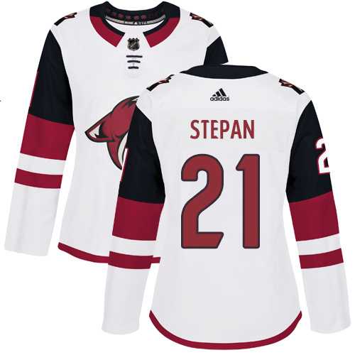Women's Adidas Phoenix Coyotes #21 Derek Stepan White Road Authentic Stitched NHL Jersey
