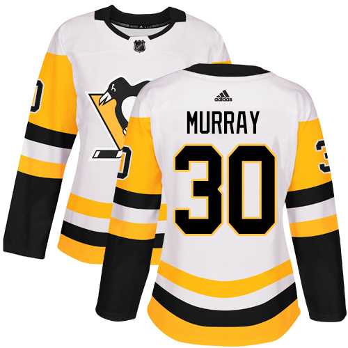 Women's Adidas Pittsburgh Penguins #30 Matt Murray White Road Authentic Stitched NHL Jersey