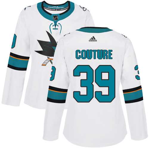 Women's Adidas San Jose Sharks #39 Logan Couture White Road Authentic Stitched NHL Jersey