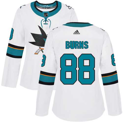 Women's Adidas San Jose Sharks #88 Brent Burns White Road Authentic Stitched NHL Jersey