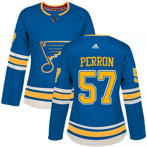 Women's Adidas St. Louis Blues #57 David Perron Blue Alternate Authentic Stitched NHL Jersey