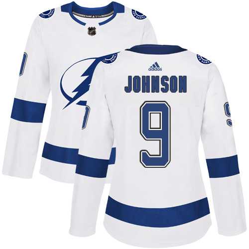 Women's Adidas Tampa Bay Lightning #9 Tyler Johnson White Road Authentic Stitched NHL Jersey