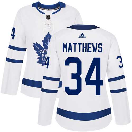 Women's Adidas Toronto Maple Leafs #34 Auston Matthews White Road Authentic Stitched NHL Jersey