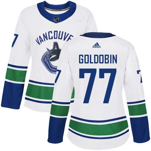 Women's Adidas Vancouver Canucks #77 Nikolay Goldobin White Road Authentic Stitched Hockey Jersey