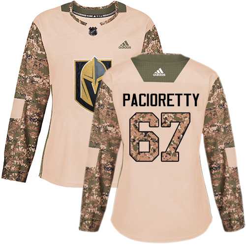 Women's Adidas Vegas Golden Knights #67 Max Pacioretty Camo Authentic 2017 Veterans Day Stitched NHL Jersey