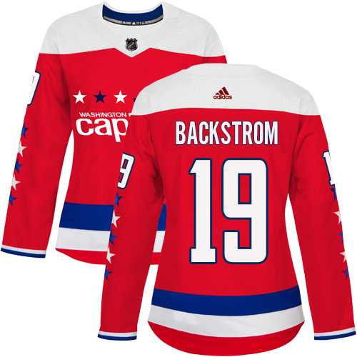Women's Adidas Washington Capitals #19 Nicklas Backstrom Red Alternate Authentic Stitched NHL Jersey