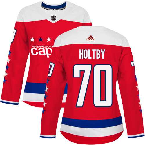 Women's Adidas Washington Capitals #70 Braden Holtby Red Alternate Authentic Stitched NHL Jersey