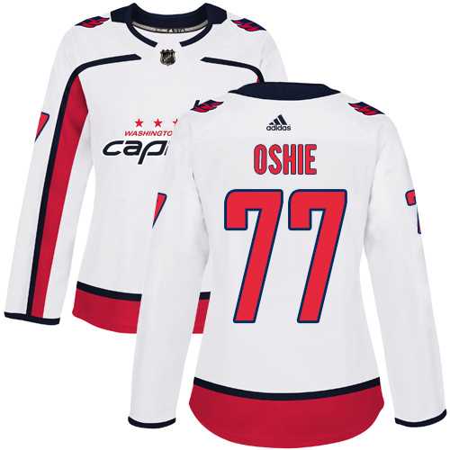 Women's Adidas Washington Capitals #77 T.J. Oshie White Road Authentic Stitched NHL Jersey