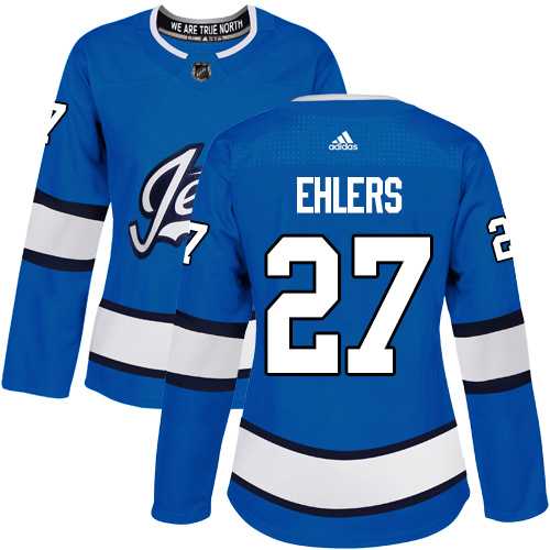 Women's Adidas Winnipeg Jets #27 Nikolaj Ehlers Blue Alternate Authentic Stitched NHL Jersey