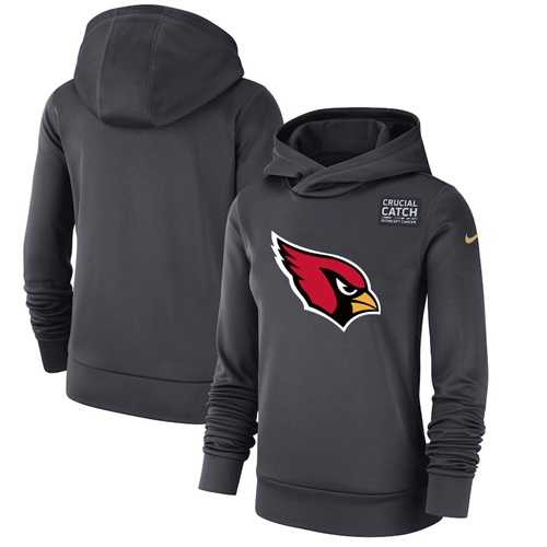 Women's Arizona Cardinals Nike Anthracite Crucial Catch Performance Pullover Hoodie