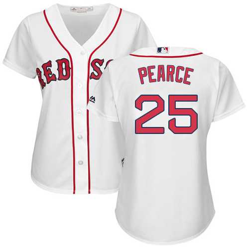 Women's Boston Red Sox #25 Steve Pearce White Home Stitched MLB Jersey