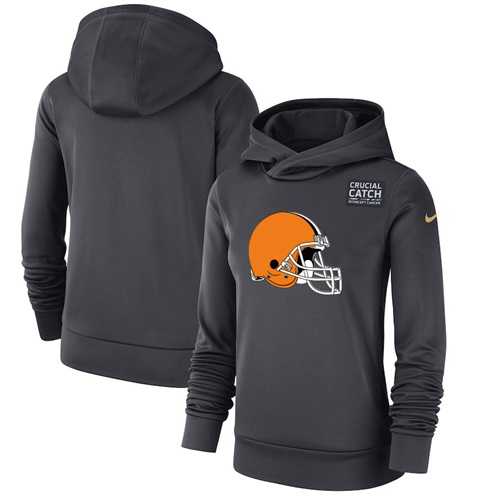Women's Cleveland Browns Nike Anthracite Crucial Catch Performance Pullover Hoodie