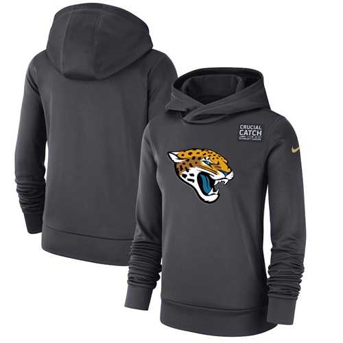 Women's Jacksonville Jaguars Nike Anthracite Crucial Catch Performance Pullover Hoodie
