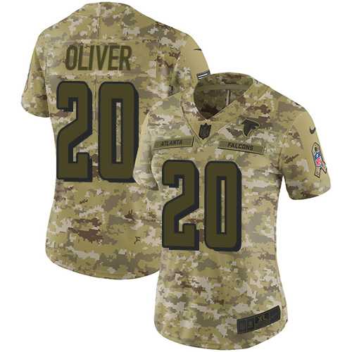 Women's Nike Atlanta Falcons #20 Isaiah Oliver Camo Stitched NFL Limited 2018 Salute to Service Jersey