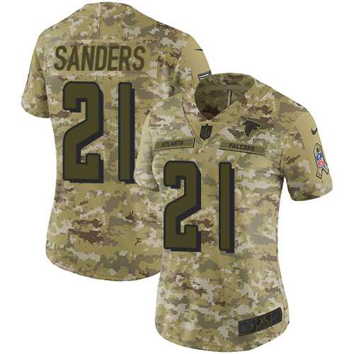 Women's Nike Atlanta Falcons #21 Deion Sanders Camo Stitched NFL Limited 2018 Salute to Service Jersey