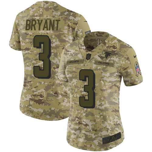 Women's Nike Atlanta Falcons #3 Matt Bryant Camo Stitched NFL Limited 2018 Salute to Service Jersey