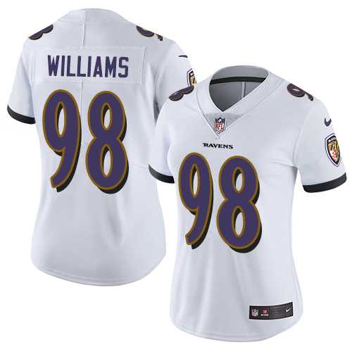 Women's Nike Baltimore Ravens #98 Brandon Williams White Stitched NFL Limited Vapor Untouchable Limited Jersey