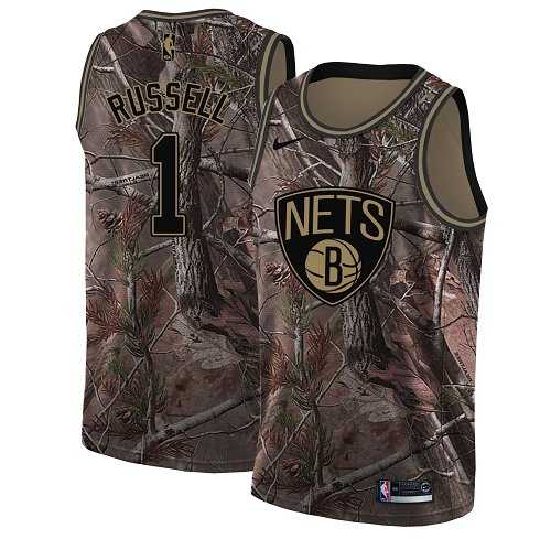 Women's Nike Brooklyn Nets #1 D'Angelo Russell Camo NBA Swingman Realtree Collection Jersey