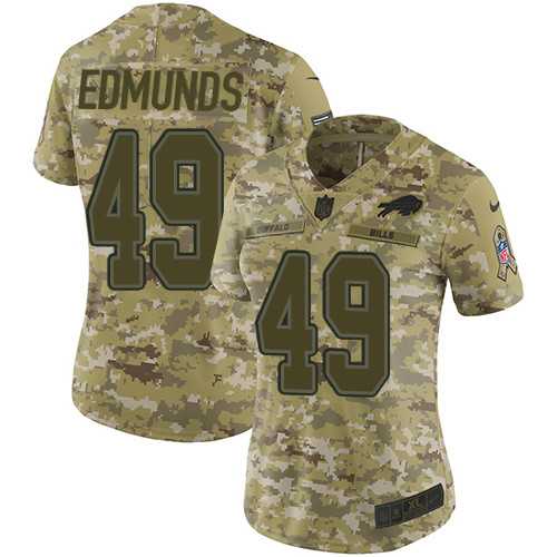 Women's Nike Buffalo Bills #49 Tremaine Edmunds Camo Stitched NFL Limited 2018 Salute to Service Jersey