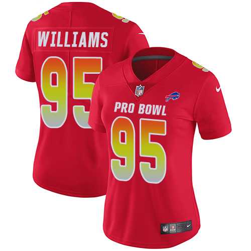 Women's Nike Buffalo Bills #95 Kyle Williams Red Stitched NFL Limited AFC 2019 Pro Bowl Jersey