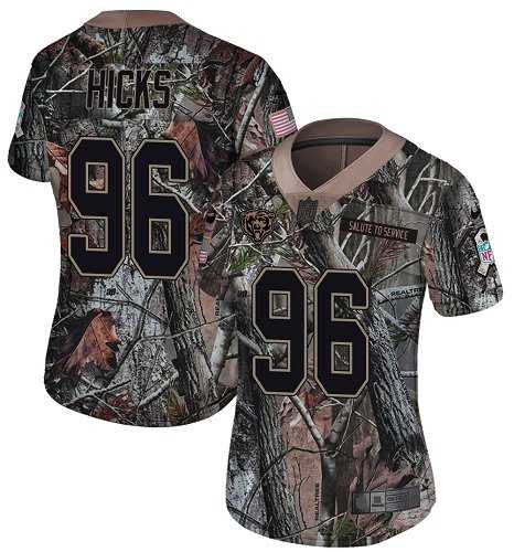Women's Nike Chicago Bears #96 Akiem Hicks Camo Stitched NFL Limited Rush Realtree Jersey
