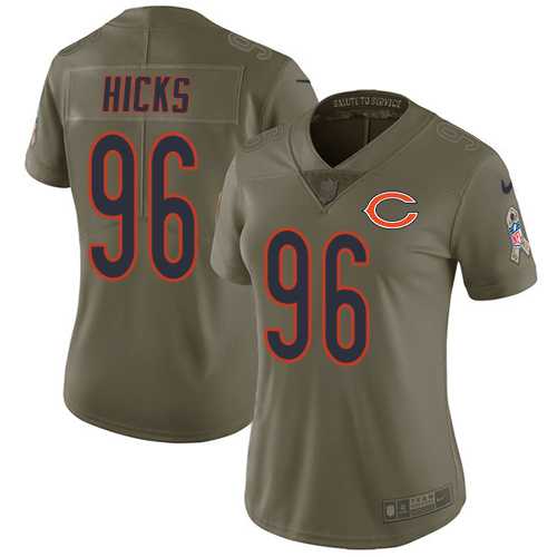 Women's Nike Chicago Bears #96 Akiem Hicks Olive Stitched NFL Limited 2017 Salute to Service Jersey Women's Nike Chicago Bears #96 Akiem Hicks Olive Stitched NFL Limited 2017 Salute to Service Jersey