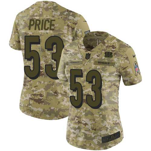 Women's Nike Cincinnati Bengals #53 Billy Price Camo Stitched NFL Limited 2018 Salute to Service Jersey