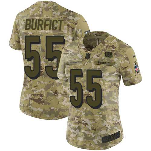 Women's Nike Cincinnati Bengals #55 Vontaze Burfict Camo Stitched NFL Limited 2018 Salute to Service Jersey
