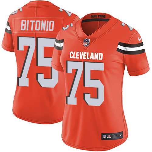 Women's Nike Cleveland Browns #75 Joel Bitonio Orange Alternate Stitched NFL Vapor Untouchable Limited Jersey