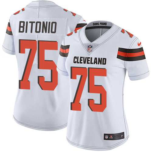 Women's Nike Cleveland Browns #75 Joel Bitonio White Stitched NFL Vapor Untouchable Limited Jersey