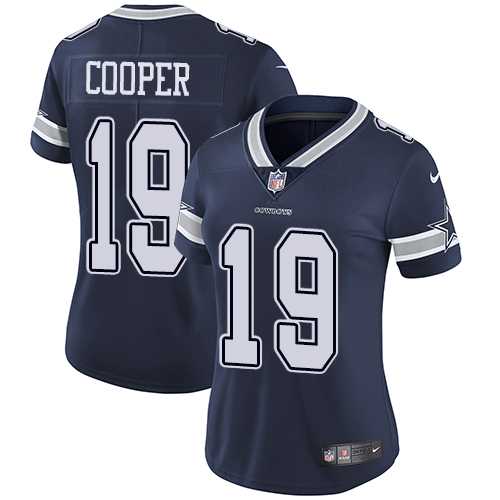 Women's Nike Dallas Cowboys #19 Amari Cooper Navy Blue Team Color Stitched NFL Vapor Untouchable Limited Jersey