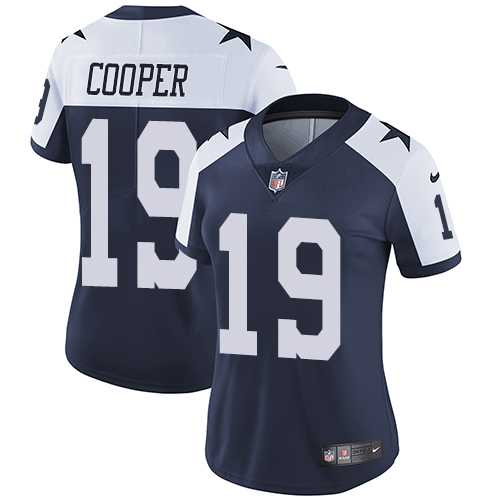 Women's Nike Dallas Cowboys #19 Amari Cooper Navy Blue Thanksgiving Stitched NFL Vapor Untouchable Limited Throwback Jersey