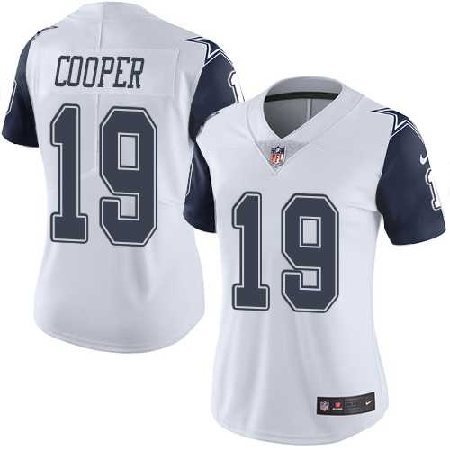 Women's Nike Dallas Cowboys #19 Amari Cooper White Stitched NFL Limited Rush Jersey