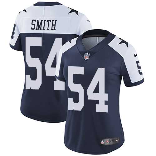 Women's Nike Dallas Cowboys #54 Jaylon Smith Navy Blue Thanksgiving Stitched NFL Vapor Untouchable Limited Throwback Jersey