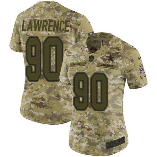 Women's Nike Dallas Cowboys #90 Demarcus Lawrence Camo Stitched NFL Limited 2018 Salute to Service Jersey