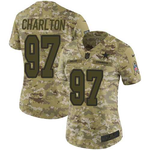 Women's Nike Dallas Cowboys #97 Taco Charlton Camo Stitched NFL Limited 2018 Salute to Service Jersey