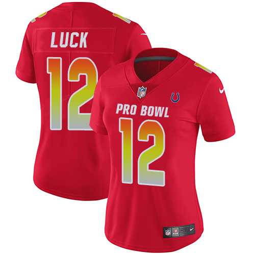 Women's Nike Indianapolis Colts #12 Andrew Luck Red Stitched NFL Limited AFC 2019 Pro Bowl Jersey