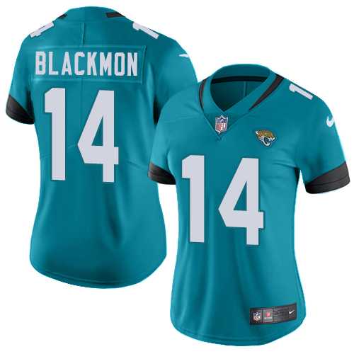 Women's Nike Jacksonville Jaguars #14 Justin Blackmon Teal Green Alternate Stitched NFL Vapor Untouchable Limited Jersey